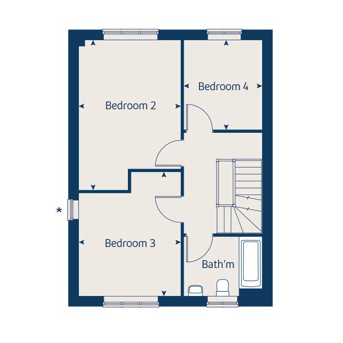 First floor floorplan of The Willow (Formal Detached) at Longfields